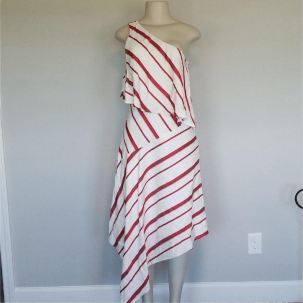 Banana Republic red/white off shoulder dress-6